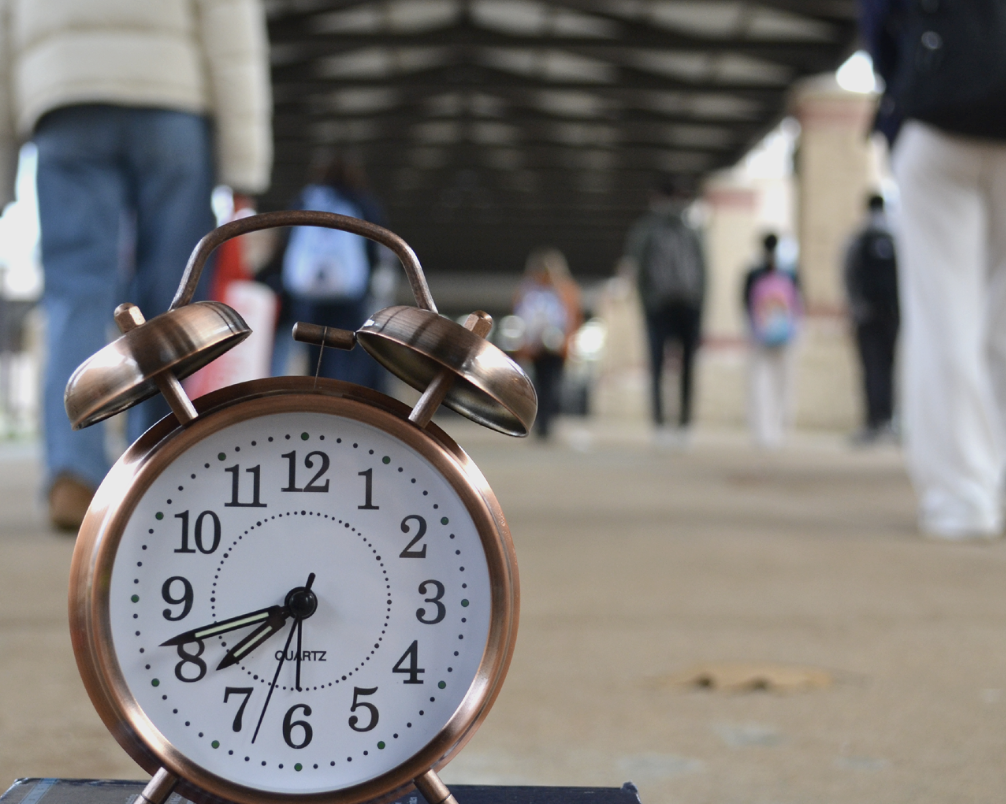 The early start time of the school day looms over students as they enter West Essex at 7:42 a.m. A committee is considering whether West Essex should change its daily start time. 